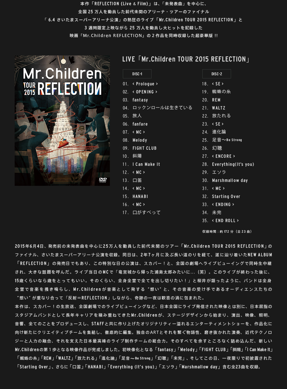 Mr Children TOUR 2015 REFLECTION  他③stadiumtou